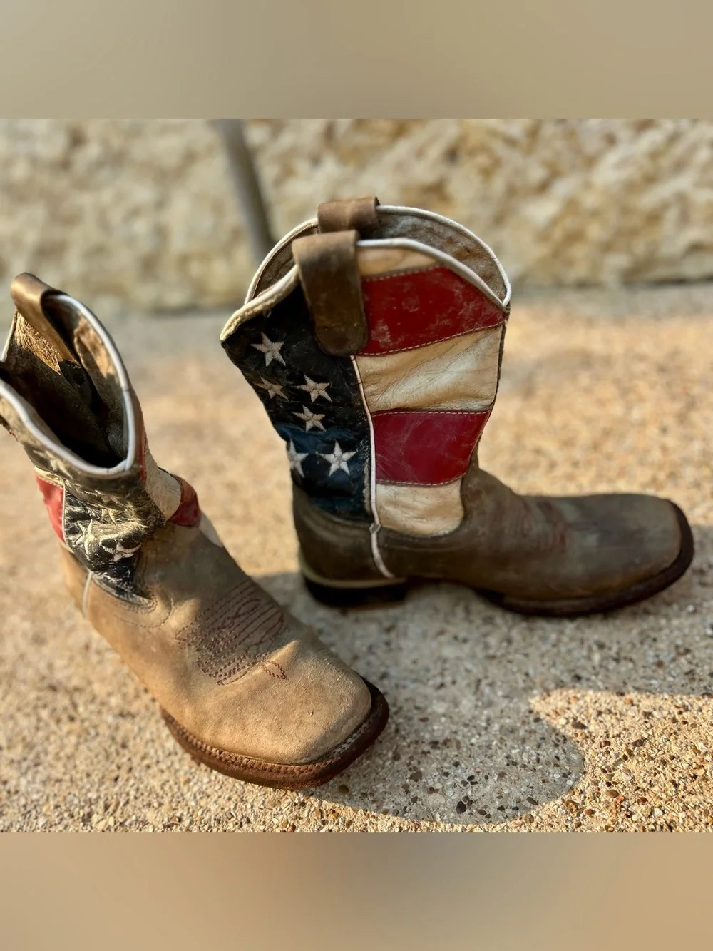 DURANGO BOYS' AMERICAN FLAG WESTERN BOOTS - SQUARE TOE